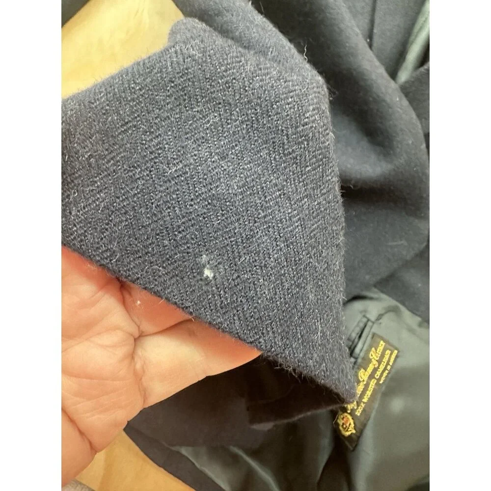 LORO PIANA NORDSTROM Navy Blue 100% Worsted‎ Camel Hair 2 Button Blazer Sz 46R